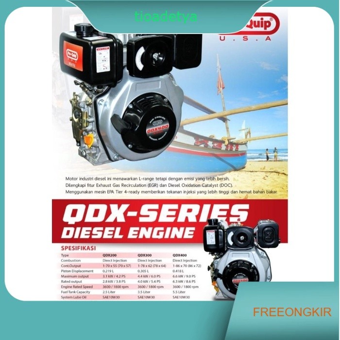 Mesin Penggerak Diesel 9HP PROQUIP QDX400 / Engine Diesel Solar 9 HP QDX 400 QDX-400 PRO QUIP