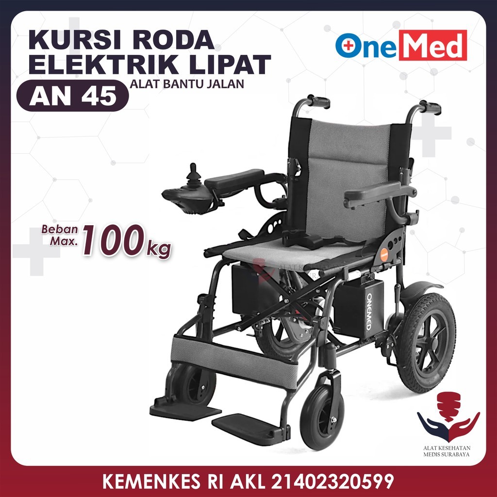 Onemed AN 45 Kursi Roda Elektrik Wheel Chair Electric Lipat Travel