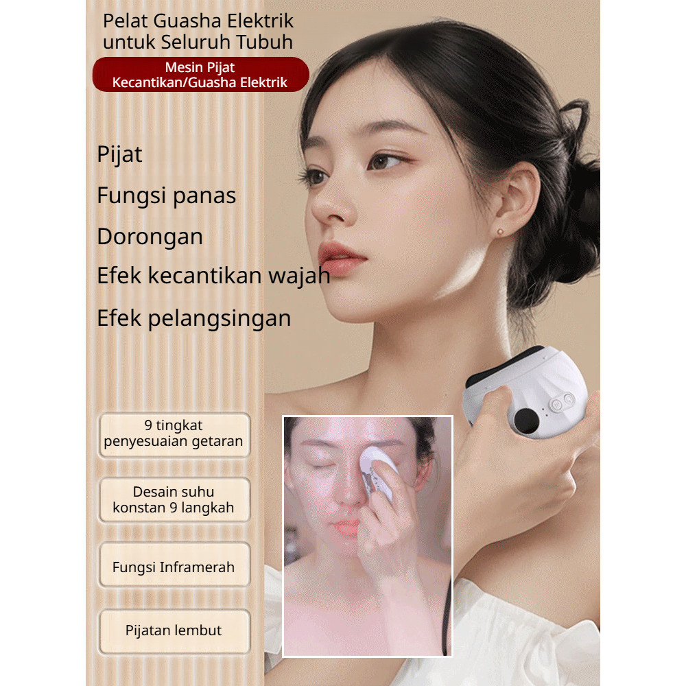 Gua Sha Elektrik/Scraper Pemanas/Alat Pijat Listrik Asli Pemanas/Atasi Nyeri Otot/Portabel Untuk Rum