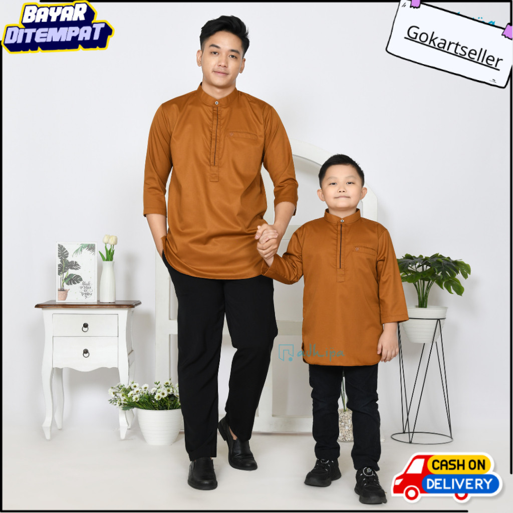 PROMO Adhipa Koko Kurta Couple Omar warna Coklat Caramel