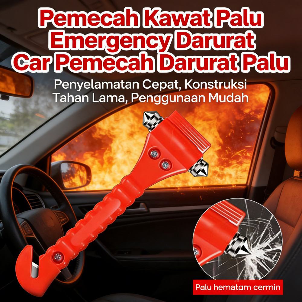 Baseus Kaca Pemecah Mobil Darurat Palu Pemotong Sabuk Alat Pemecah Kaca Pemecah Mobil Safety Hammer 