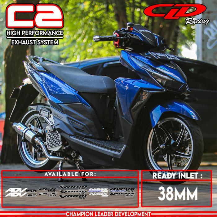Knalpot CLD Racing type C2 Bulat Vario 125/150 Old/New, Leher Kolong - Vario 125 Old