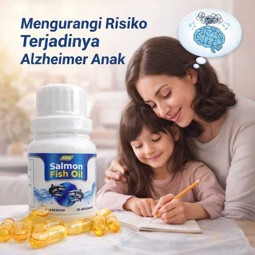Suplemen Mengurangi Risiko Terjadinya Alzheimer Anak Vitamin Minyak Ikan ANH Salmon Fish Oil 30 Kaps