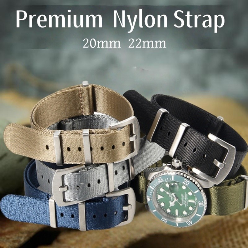 Premium Nylon Watch Strap for Omega/Seamaster/Spectre/ NATO Longines Concas 20mm/22mm Canvas Replace