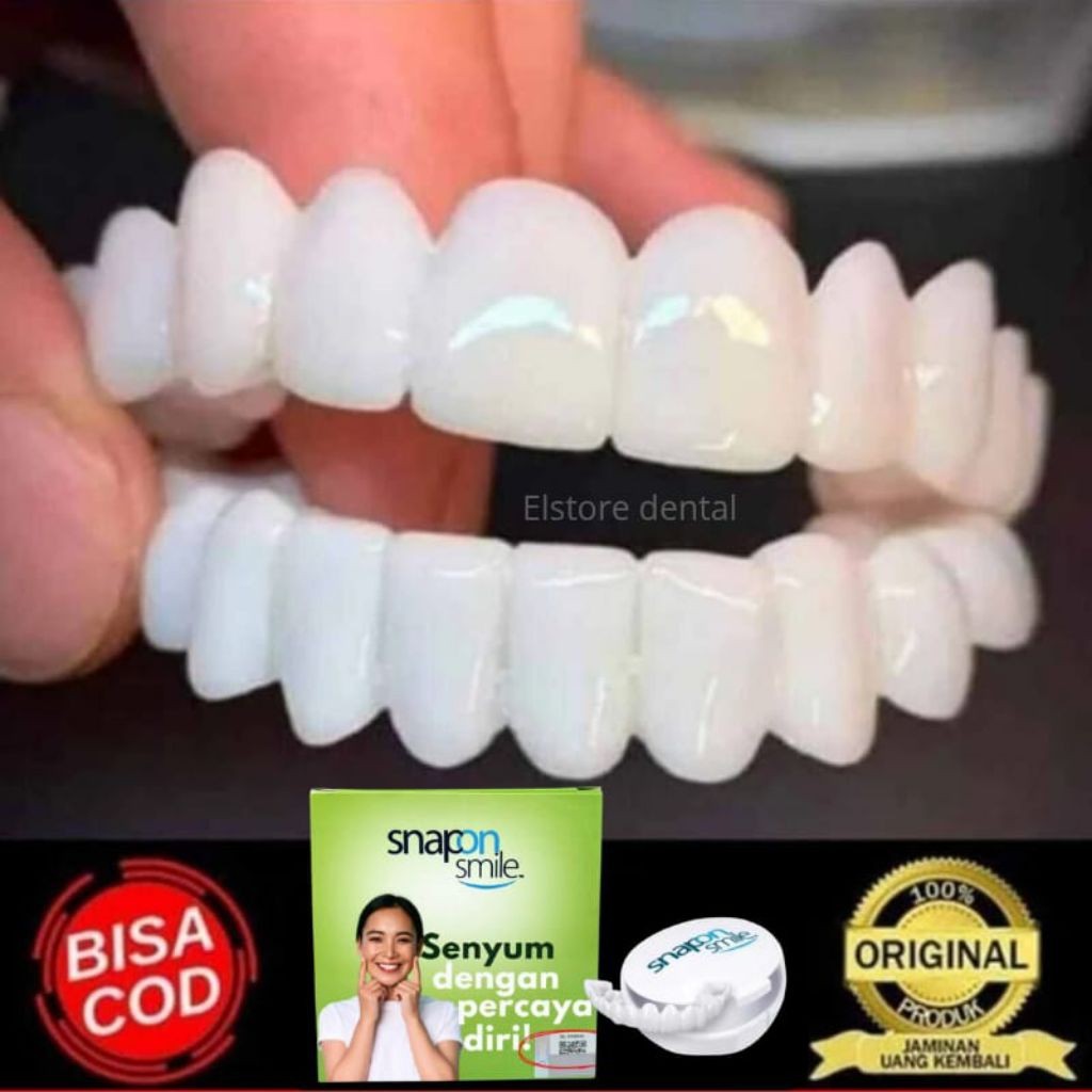 KUALITAS TERBAIK !!! GIGI PALSU Snap On Smile 100%ORIGINAL 1Set ATAS & BAWAH