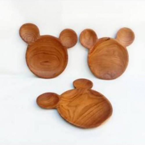 Mickey Mouse Wooden Plate / Bento Plate / Piring Kayu / Piring Bento