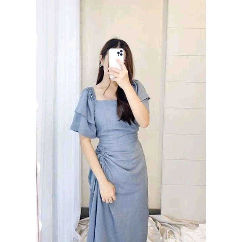 BigSize Dress Furi Serut Paha//Dress Kondangan//Dress Korean Wanita