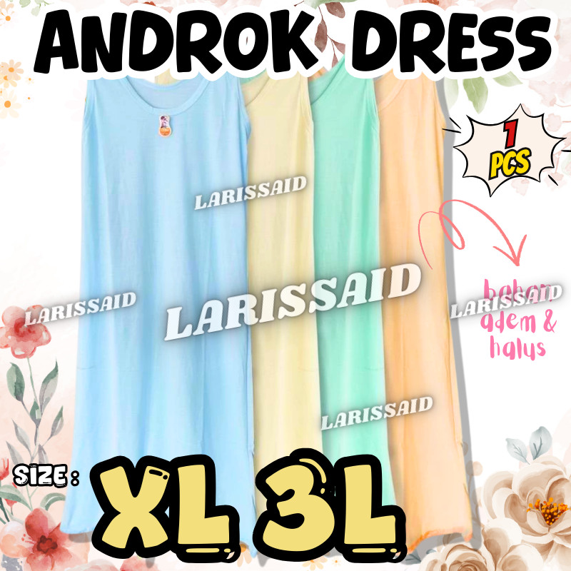 Androk Panjang Terusan Dalaman Gamis Katun XL/XXL