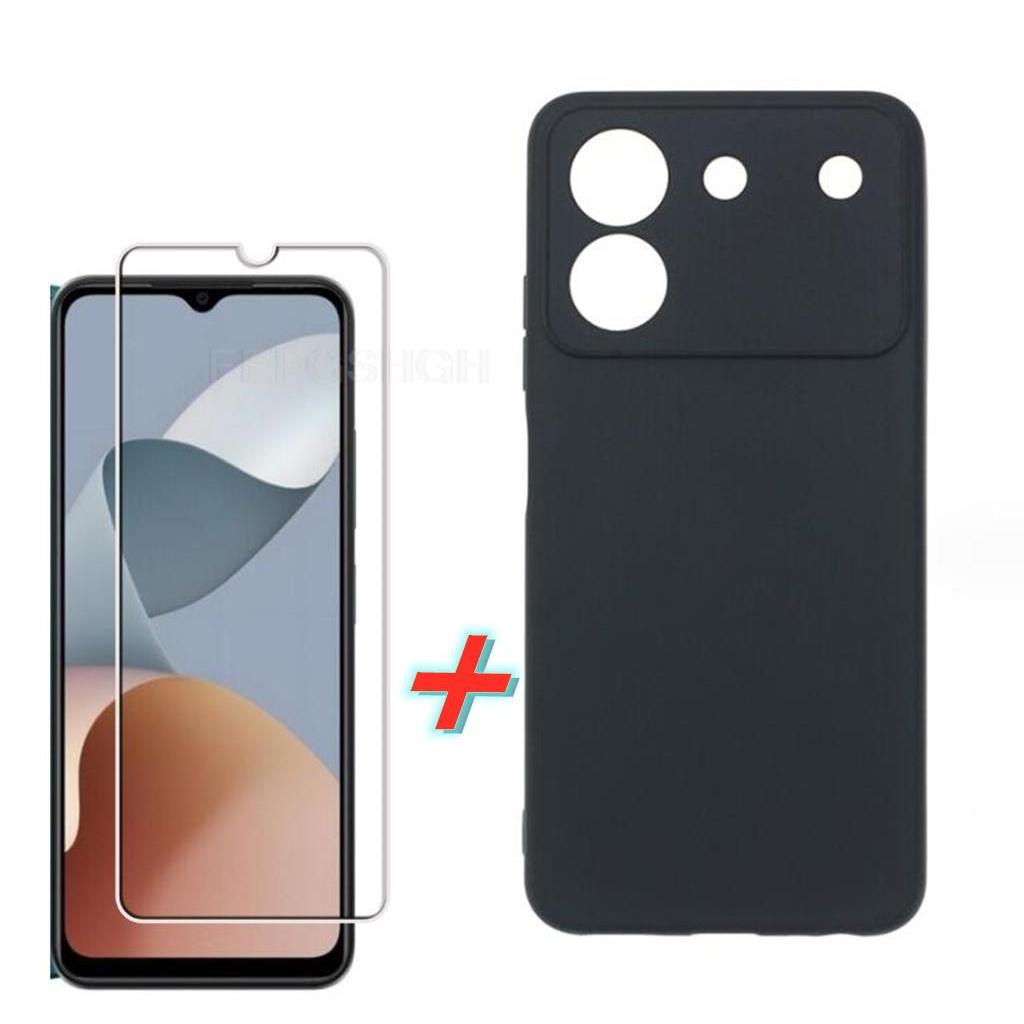 Tempered Glass For ZTE Blade A54 A34 6.6" Silicone Case Transparent Phone Shell Cover On ZTE Blade A