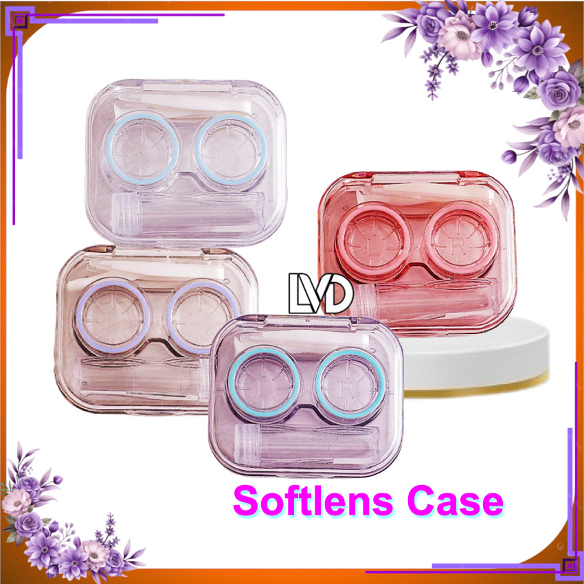 Softlens Case Bening Plastik | Tempat Kontak Lensa + Penjepit + Tongkat Tempat Softlens Bening Satu 