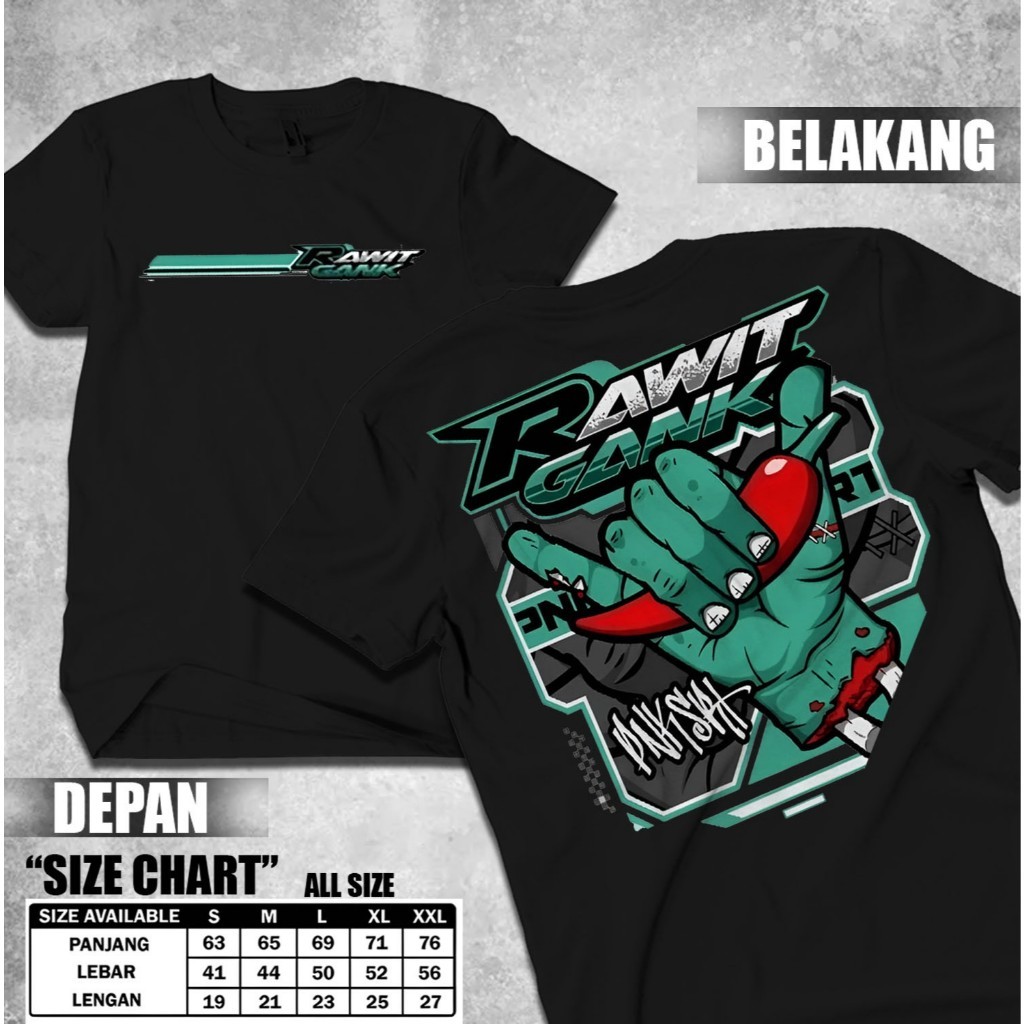 kaos RAWIT GANK UNISEX - Baju Cabai Racing - Kaos Cabai Rawit - Kaos Petani Muda