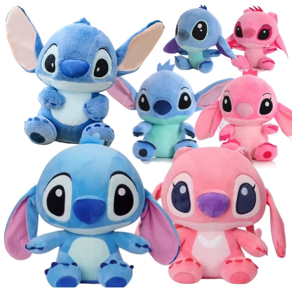 NEW SNEY Lilo& Stit Plush Toys Pink Lilo Blue Stit Stuffed Plush Dolls Pent Toys Models Cute Boy Gir