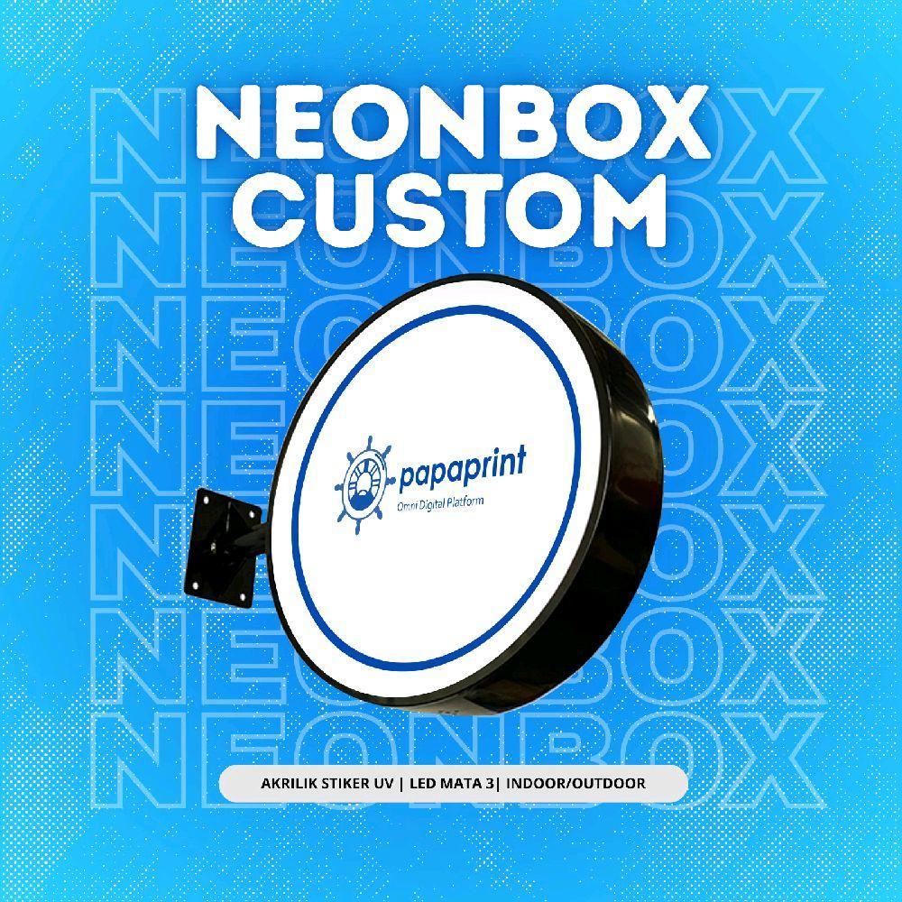 Neon box | lampu neon | lampu neon led - Papaprint Bulat Kotak Persegi Panjang 12V 5A Kabel Colokan 