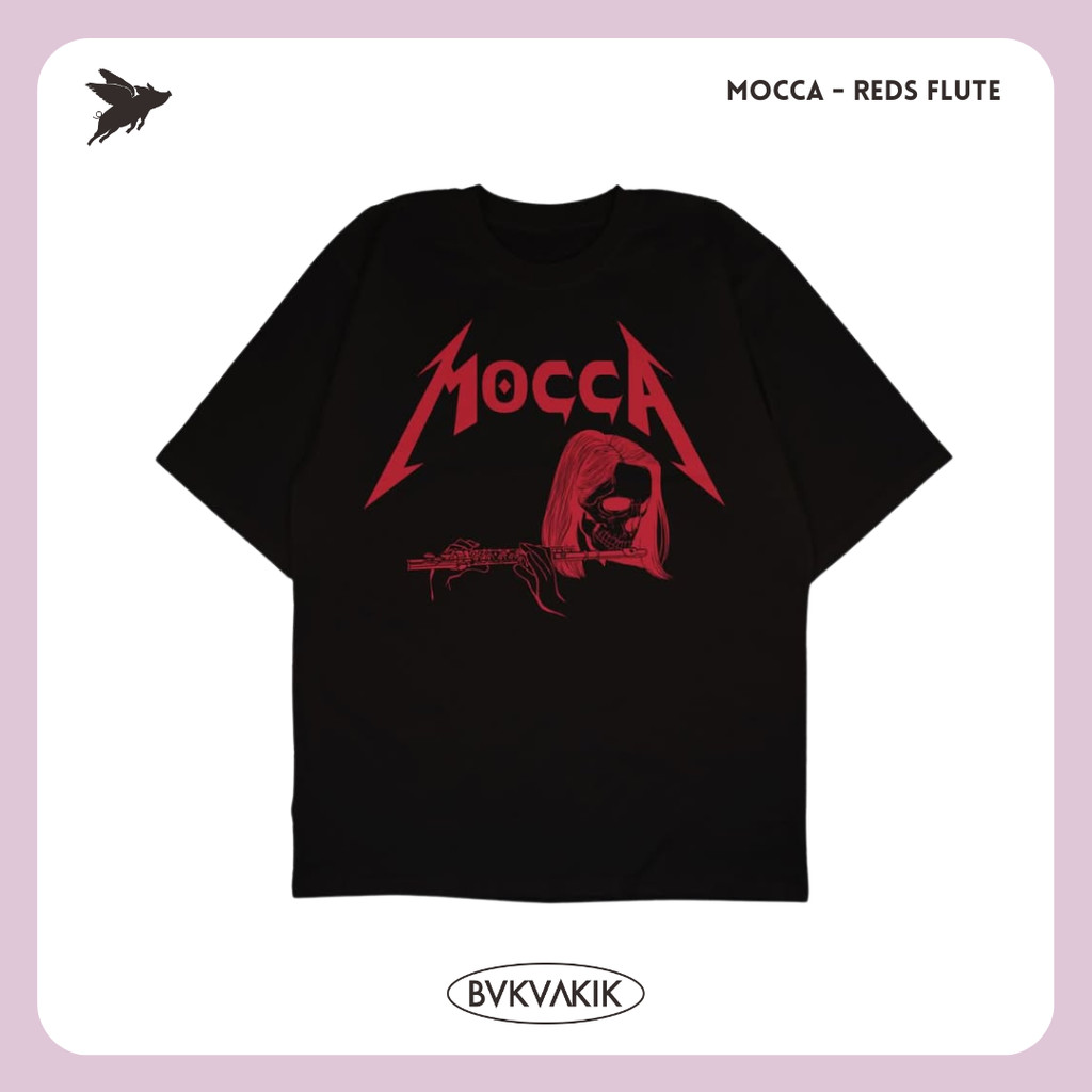BUKUAKIK - Kaos MOCCA Reds Flute - Tshirt Band Original