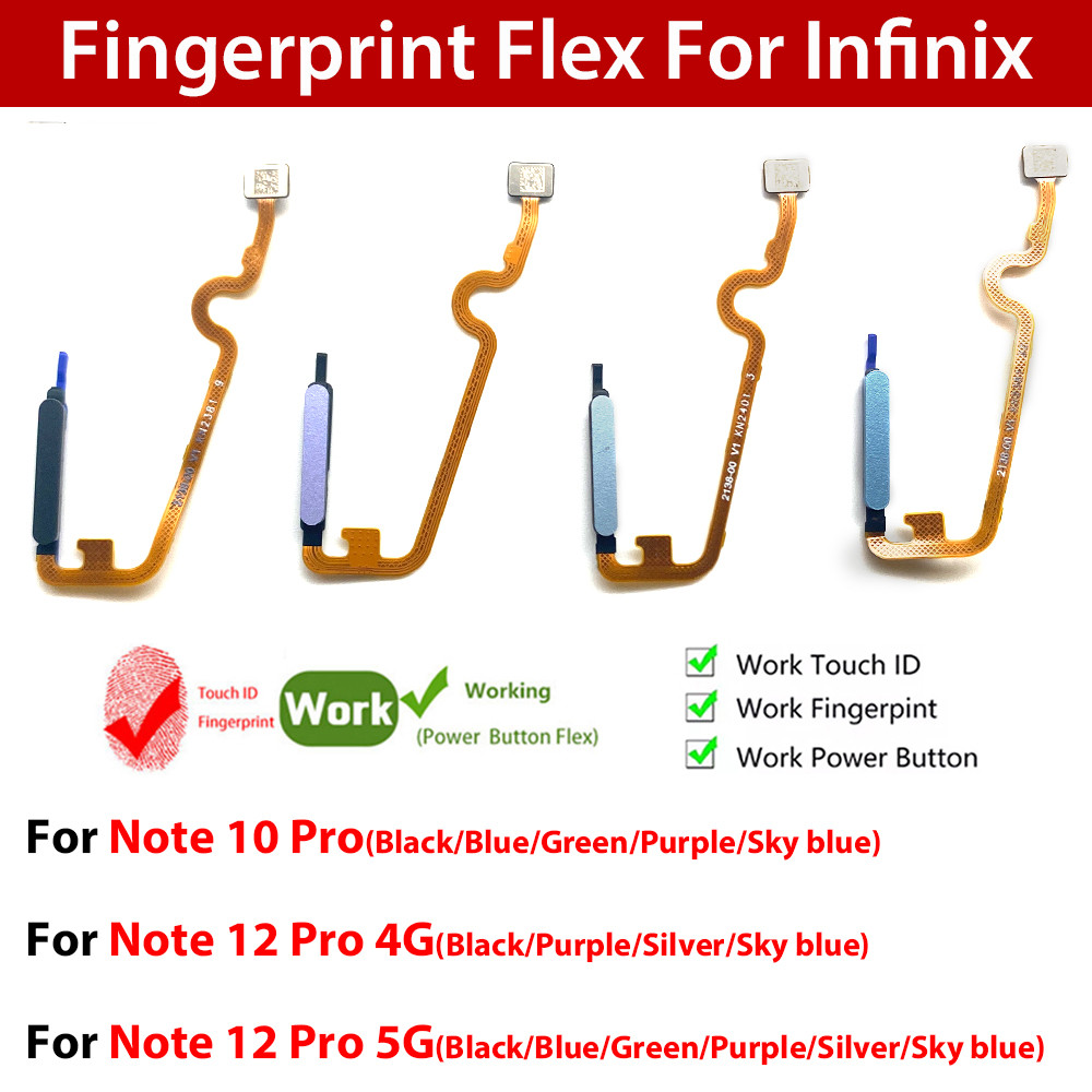 High Quality For Infinix Note 10 Pro 12 Pro 4G 5G Home Button FingerPrint Tou ID Sensor Flex Cable R
