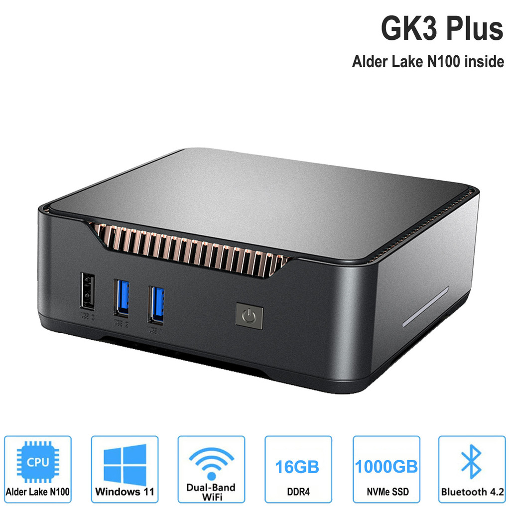 GK3V Mini PC DIY Gaming Computer Intel Alder Lake N95 16GB DDR4 512GB SSD N5105/J4125 Windows 11 Pro
