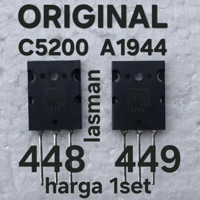 C5200 A1943 lot 313 308 100% ORIGINAL JAPAN JEPANG 2SC C 5200  ORI - lot 448 449