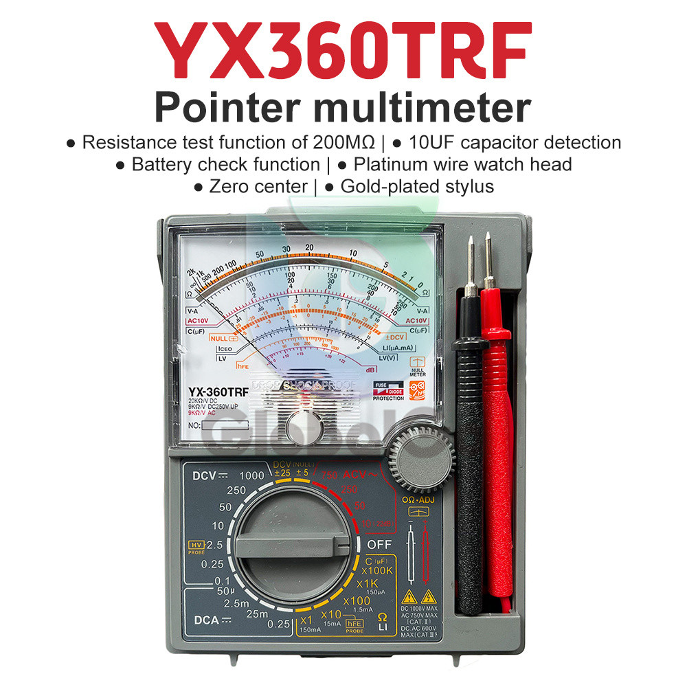 YX-360TRF Analog Multimeter Tester Pointer Type Zero Center Instrument 200Mohm Resistance Measuremen