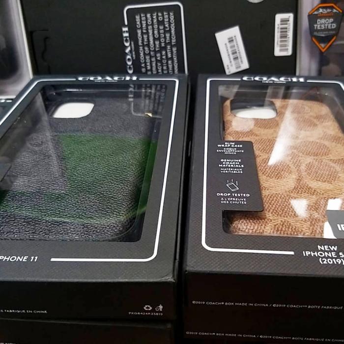 Original COACH iPhone 11 Pro Max Signature Monogram Case Casing Cover - Hitam, iPhone 11