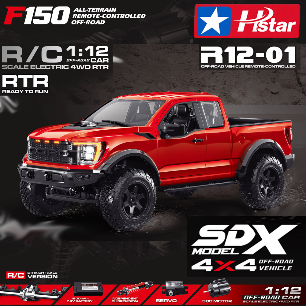 HSTAR R12-01Q F150 RTR Model Ford Raptor F150 1/12 2.4G 4WD RC Adventure Full Proportional Two Speed