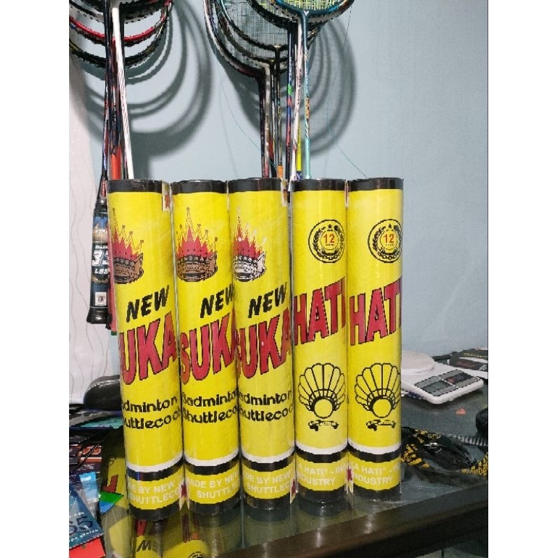 Suka Hati Shuttlecock 1 slop 12pcs Papak Tumpul Kok Kock Batminton Badminton
