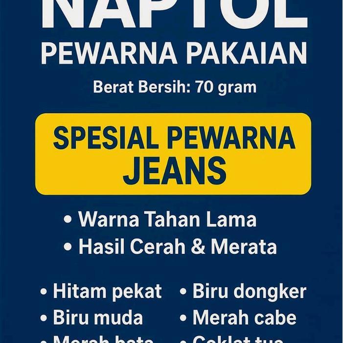 Naptol pewarna pakaian 70gram - hitam pekat