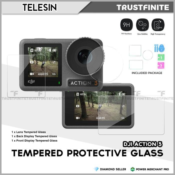 Anti Gores Protective Tempered Glass for DJI Osmo Action 3 - OEM (Non Brand), DJI Action 3