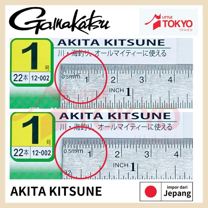 Gamakatsu AKITA KITSUNE Mata Kail Pancing Original Japan Kecil Tanpa Lubang Efektif untuk Ikan Lele 