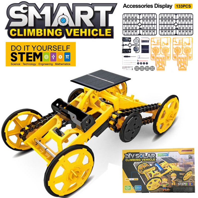 Solar Toy Novel ildren Toys Y Assemble Kit Robotic Set All-Wheel-Drive Climbing Car STEM Games Educa