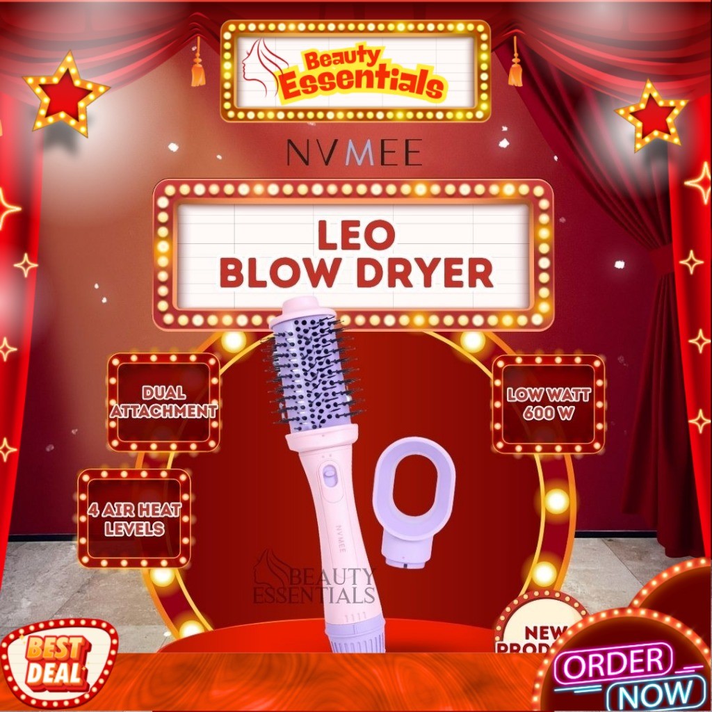 NVMEE LEO Blow Dryer 2in1 Low Watt Natural Blow With Volume Sisir Pengering - tampil percaya diri