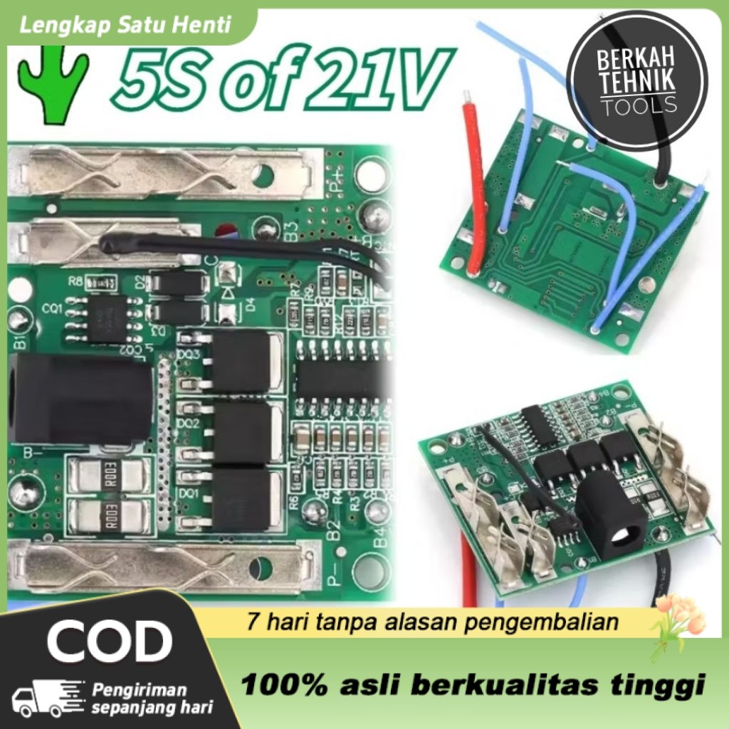 Modul BMS 5S 21V 18V 48V 88V 99V Papan Pelindung Baterai Bor Impact 3 Mosfet  Bms Baterai Cordless L