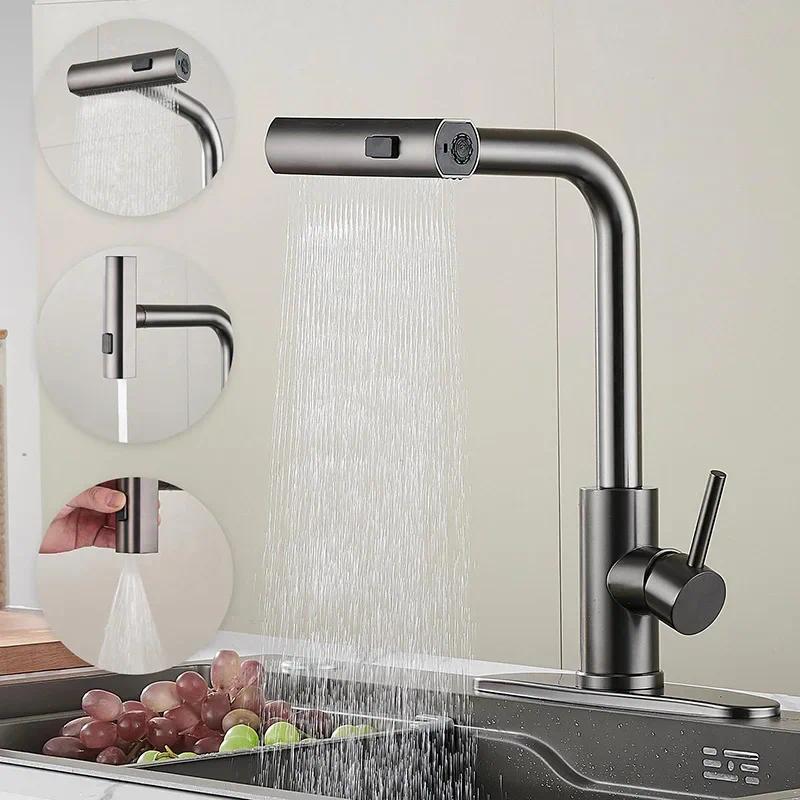 Kiten Faucets  Brushed Gold Pull Out Kiten Faucet Mixer Tap  Grey/Niickel Water Mixer Tap Mixer Tap