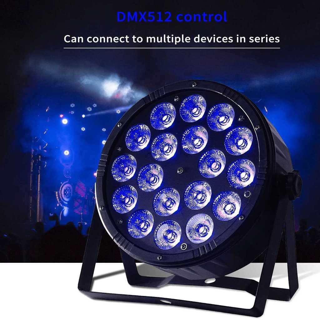 Lampu Panggung LED Par Wash Light 80W RGBW 4in1 DMX512 Control 18 LED Lampu Sorot Panggung Konser De