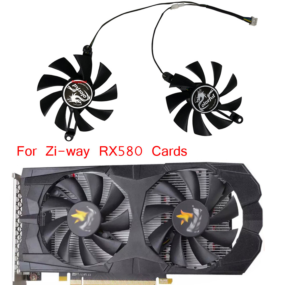 2Pcs/Set 85MM,GPU Cooler,Graphics Card Fan,For JIESHUO RX 6600M 8G,For 51RISC RX6600M 8GB,For Ziway 