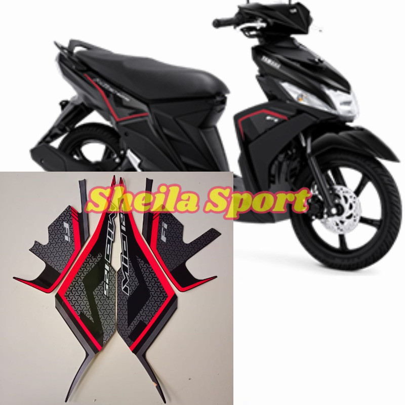 Striping sticker lis body yamaha mio m3 2020 2021 full hitam merah kualitas original