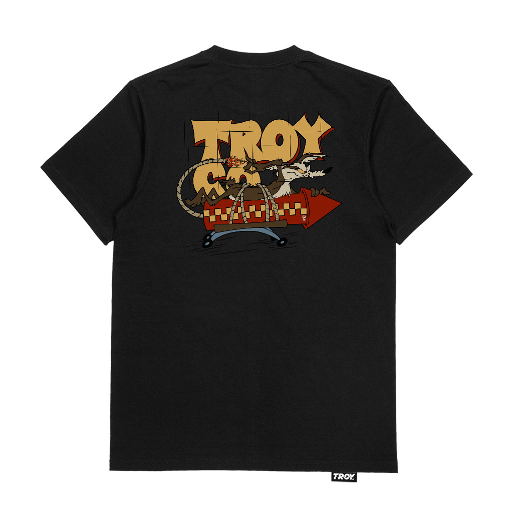 Tshirt Black Rocket Coyote - Kaos Lengan Pendek Kaos Hitam