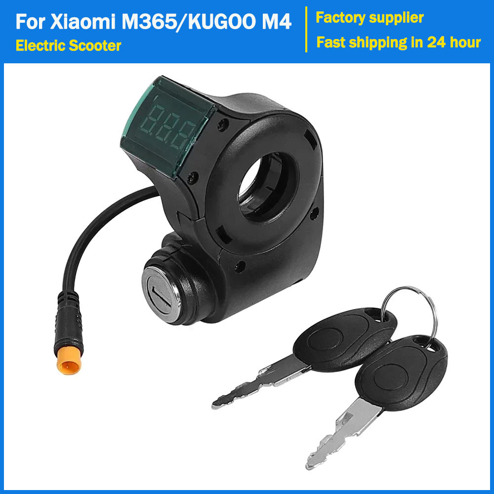 3Pin Lgnition Lock Key Thumb Throttle for KUGOO M4 XiaoMi M365 Electric Scooter E-Bike Voltmeter Dig