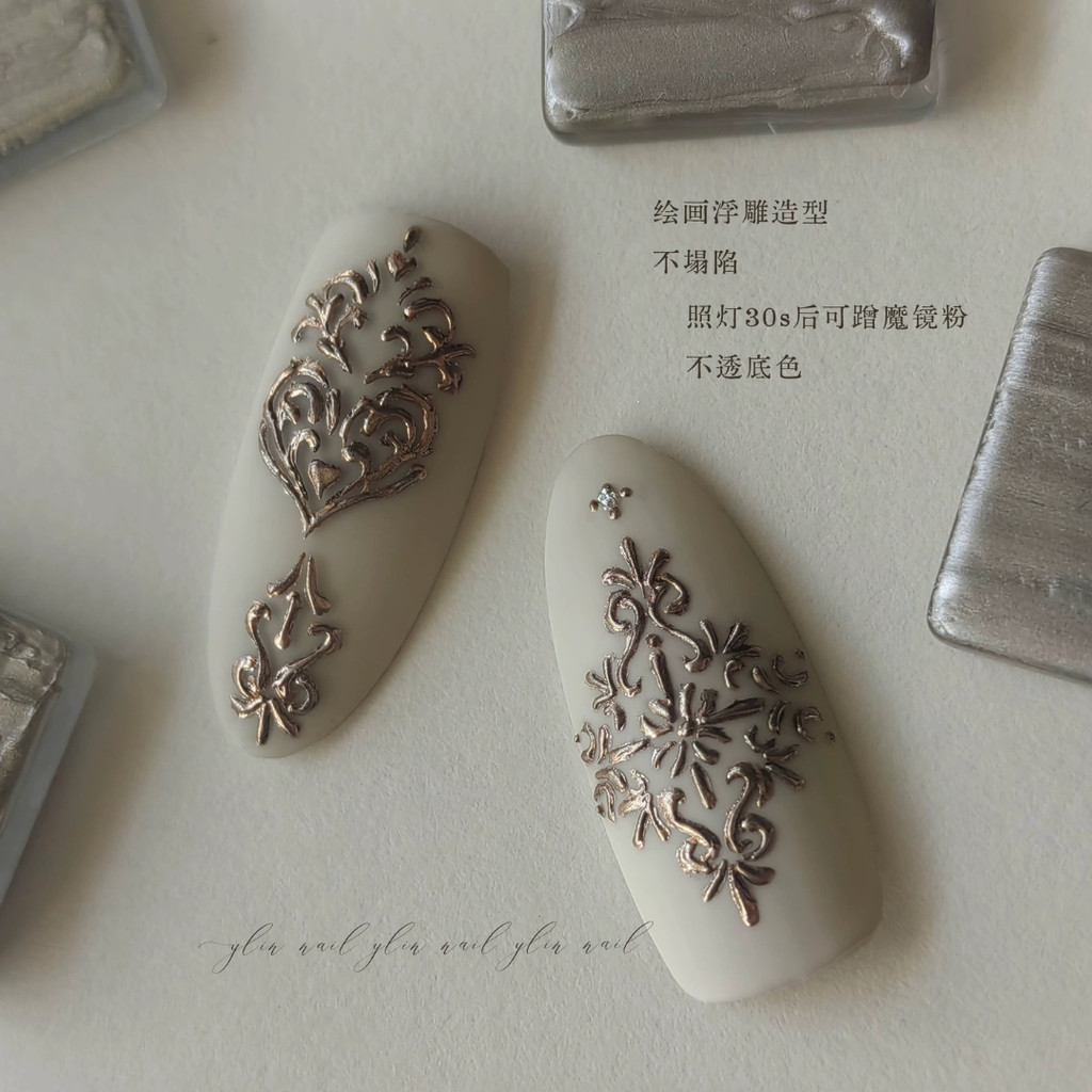 YLIN ARTISTIC GEL TEXTURE | METAL RELIEF GEL POLISH | 3D Gel Chrome Gel Metal Nuance | WILONAILSUPPL