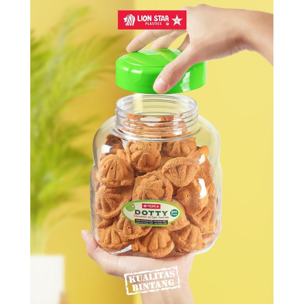 MICTON Lion Star PP-28 Dotty Square Jar 01 2000 ml Toples Kotak Premium Food Grade BPA Free Wadah Pe