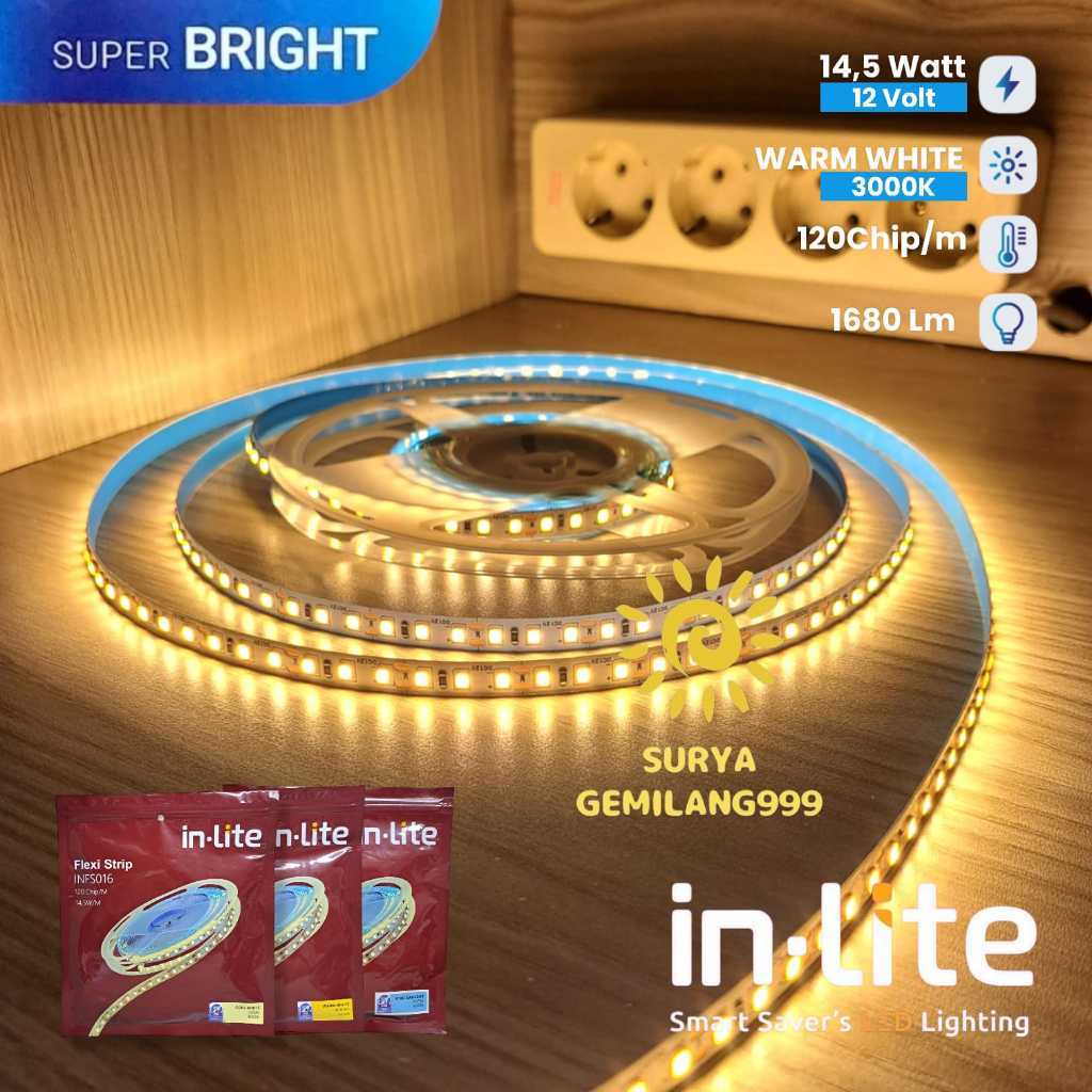INLITE - FLEXI STRIP LIGHT  120 CHIP/M 14.5 W/ M IP20 DC 12V INFS016 / LED STRIP MORGEN SERIES LEGEN