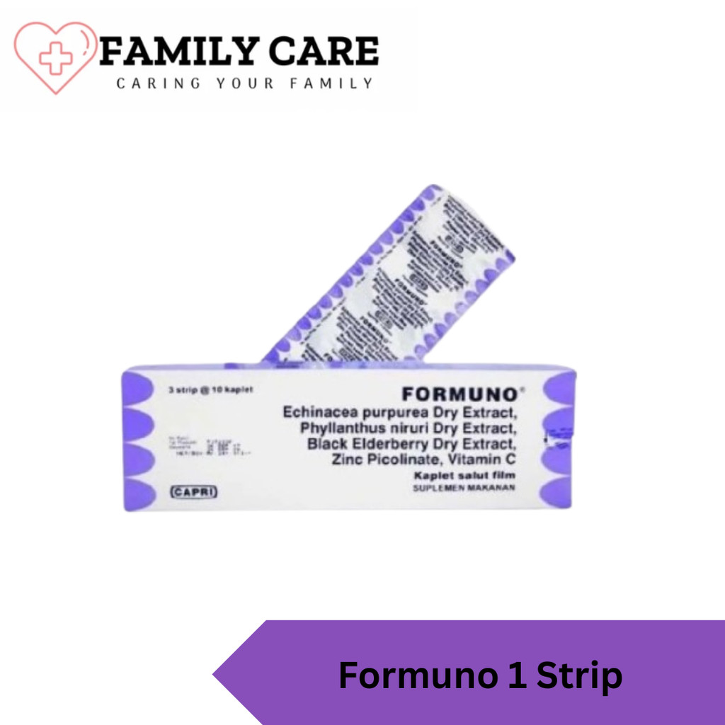 Formuno Kaplet 1 Strip / Box Suplemen Daya Tahan Tubuh Echinacea Zinc Vitamin C Imun Booster Origina