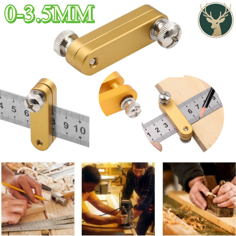 0-3.5MM Penggaris Aluminium Adjustable Untuk Ukur Garis Kayu Presisi Tinggi/Marking Gauge Stopper Un