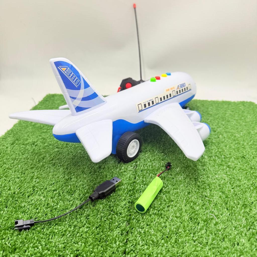 GENIUSKIDS - MAINAN PESAWAT REMOTE CONTROL MUSIK DAN LAMPU BATERAI CAS