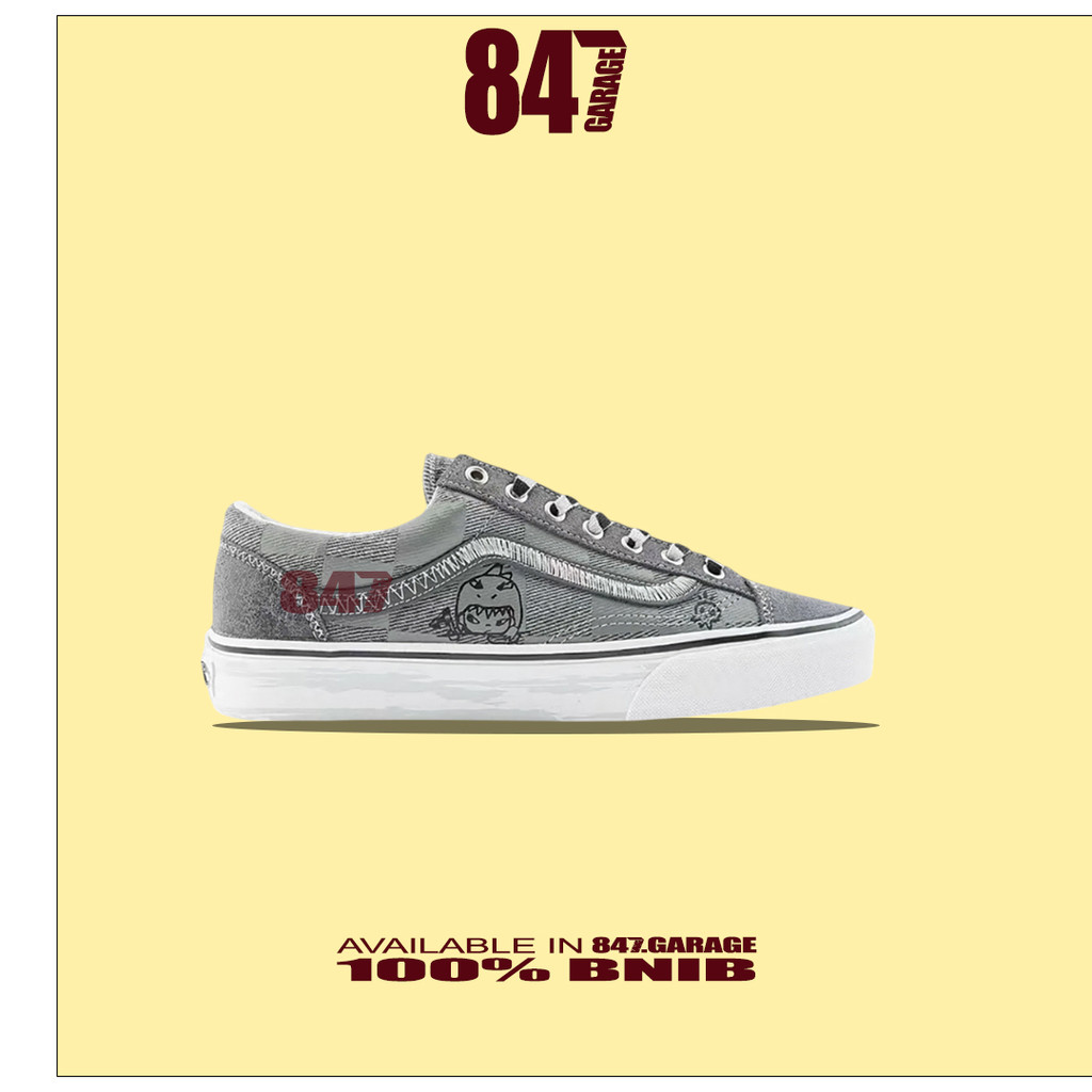 Sepatu Vans Old Skool Style 36 HIRONO Grey Black Denim Brand New In With Tag Box