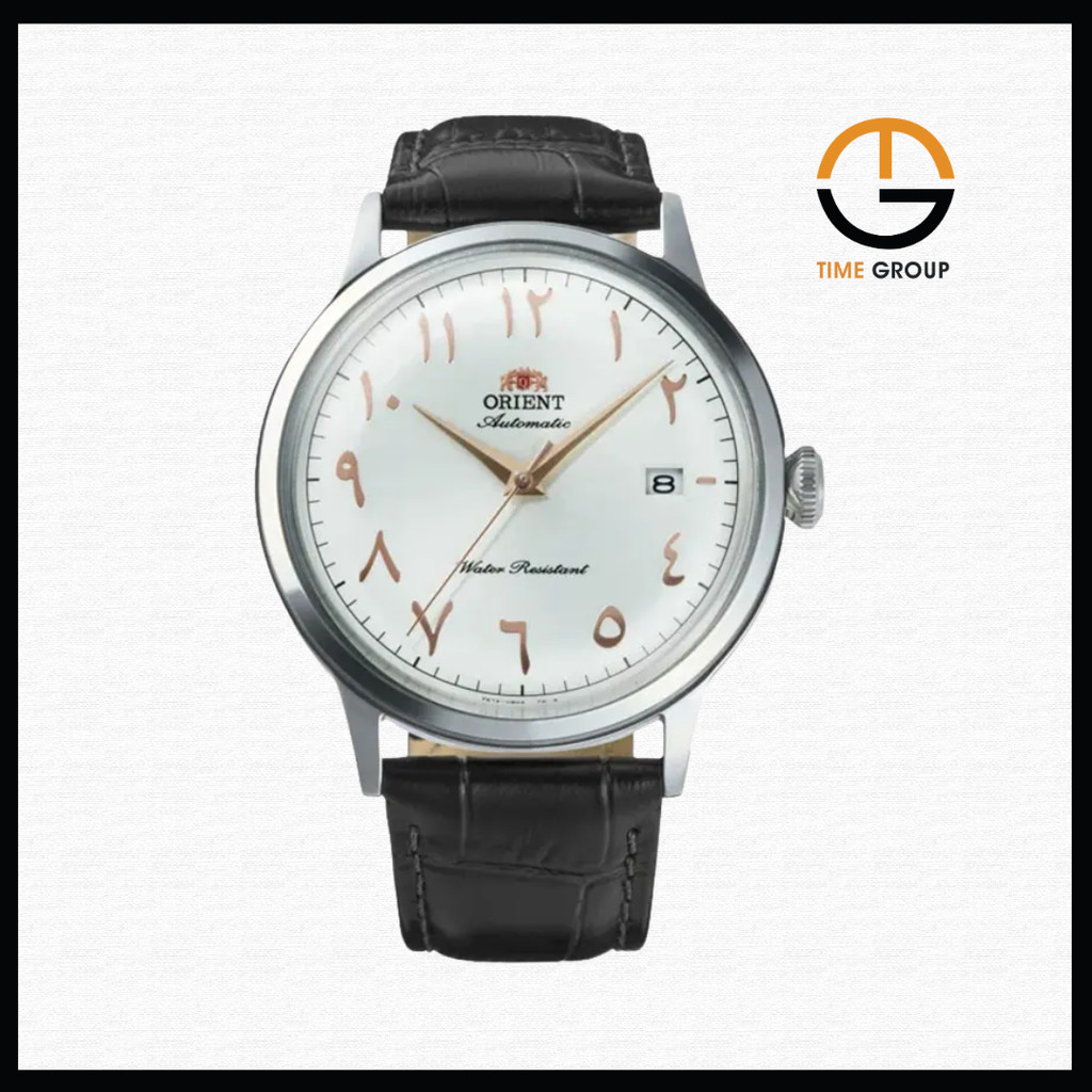 JAM TANGAN PRIA ORIENT CLASSIC RA-AC0038S BAMBINO AUTOMATIC WHITE ARABIC DIAL BLACK LEATHER STRAP