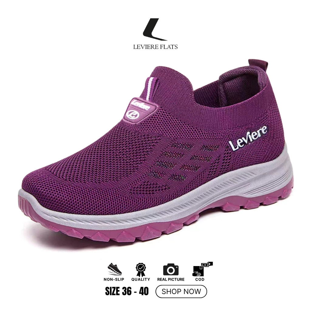 LVRFlats Sunny LV0190 Sepatu Sneakers Tanpa Tali Polos Sneakers Wanita