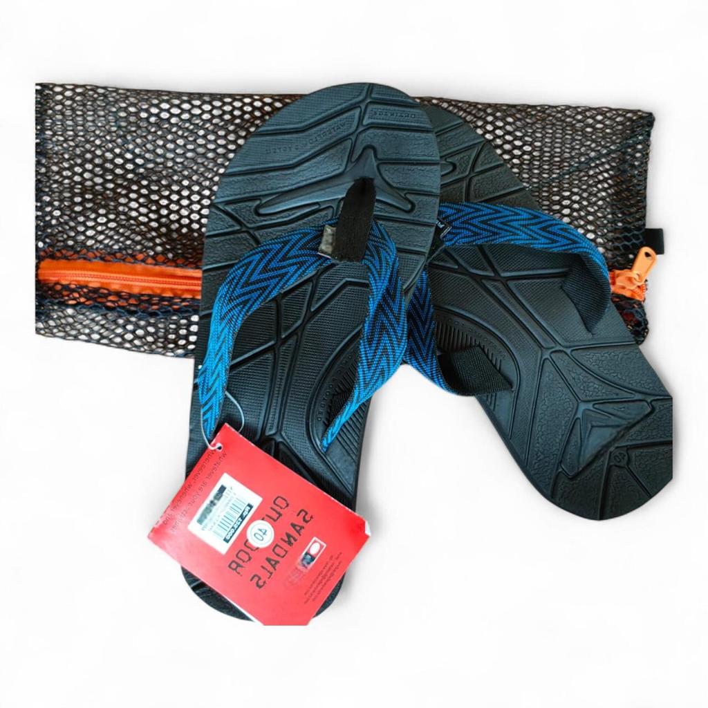 Sandal Jepit Eiger tali hitam tali motif Pria & Wanita bonus Tas Jaring Insole Eva spoon Tebal Sol 2