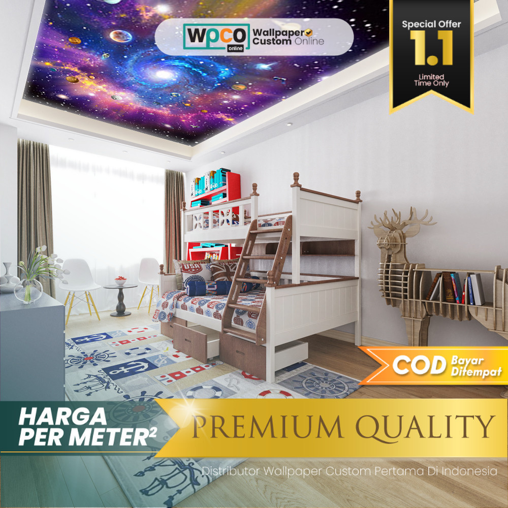 Wallpaper Plafon Kamar Tidur Gambar Luar Angkasa High Quality Premium