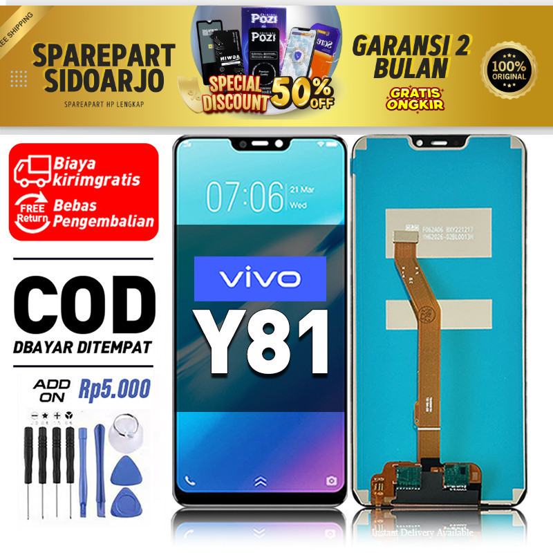 LCD VIVO Y81 Fullset hp layar Touchscreen untuk Glass Touch Screen Digitizer COD original free lem-a