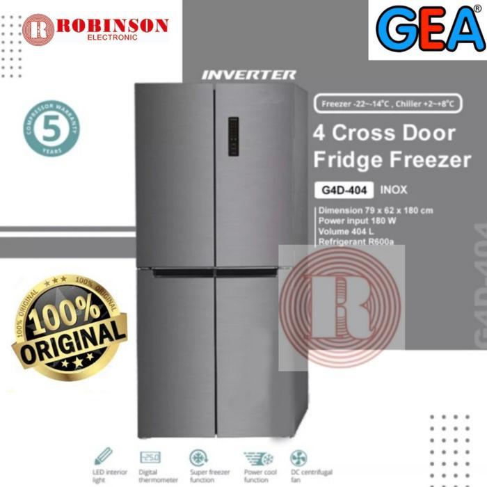 GEA KULKAS 4 PINTU INVERTER G4G-404 INOX (MEDAN)